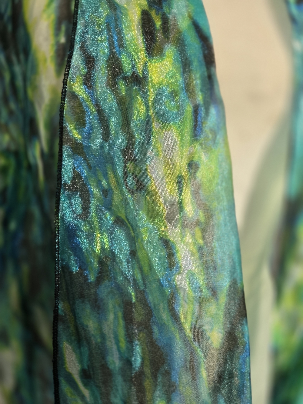 Green Watercolor Open-Front Jacket Trousers See True - Picture 9 of 9